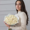 Букет из 25 белых роз (Кения) 40 см в Тюмени